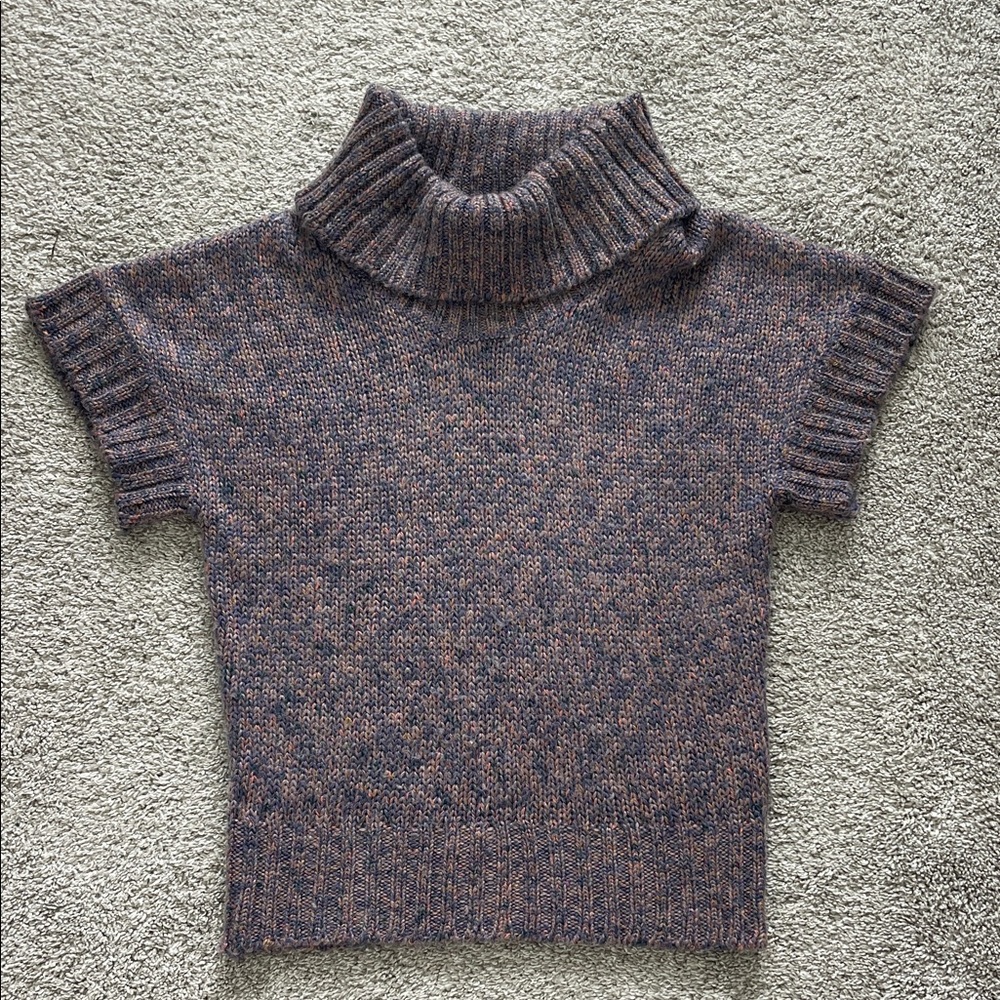 Charlotte Russe Teens Turtleneck Sweater - Purple and Brown